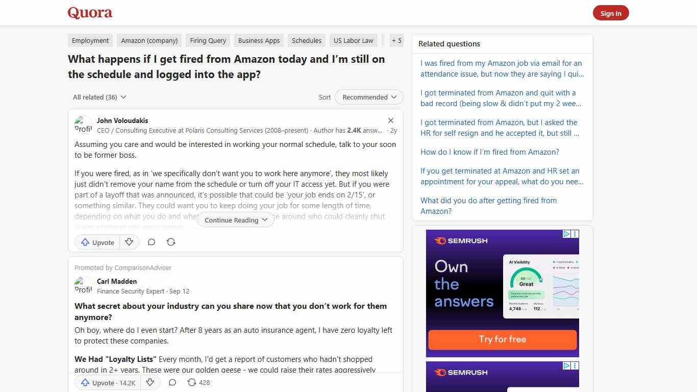 What happens if I get fired from Amazon today and I’m still on the schedule and logged into the app? - Quora